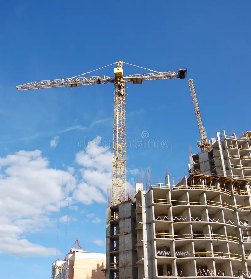 4. Permanently mounted tower crane.